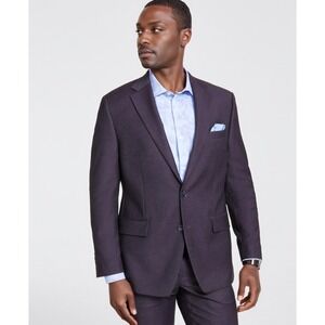 Tallia Sport Coat Mens 40R Wine Two Button Blazer Suit Jacket Stretch Formal NWT